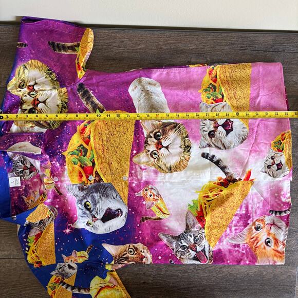 Cat & Taco Galaxy Print Button-Up Shirt Unisex L - Picture 7 of 7